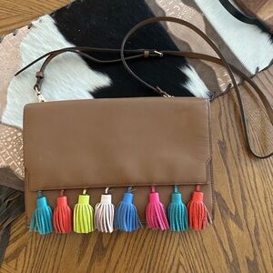 Rebecca Minkoff Brown Leather Tassel Crossbody Bag